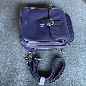 Beautiful “sapphire” Blue Leather Crossbody Bag - Minooy Naya